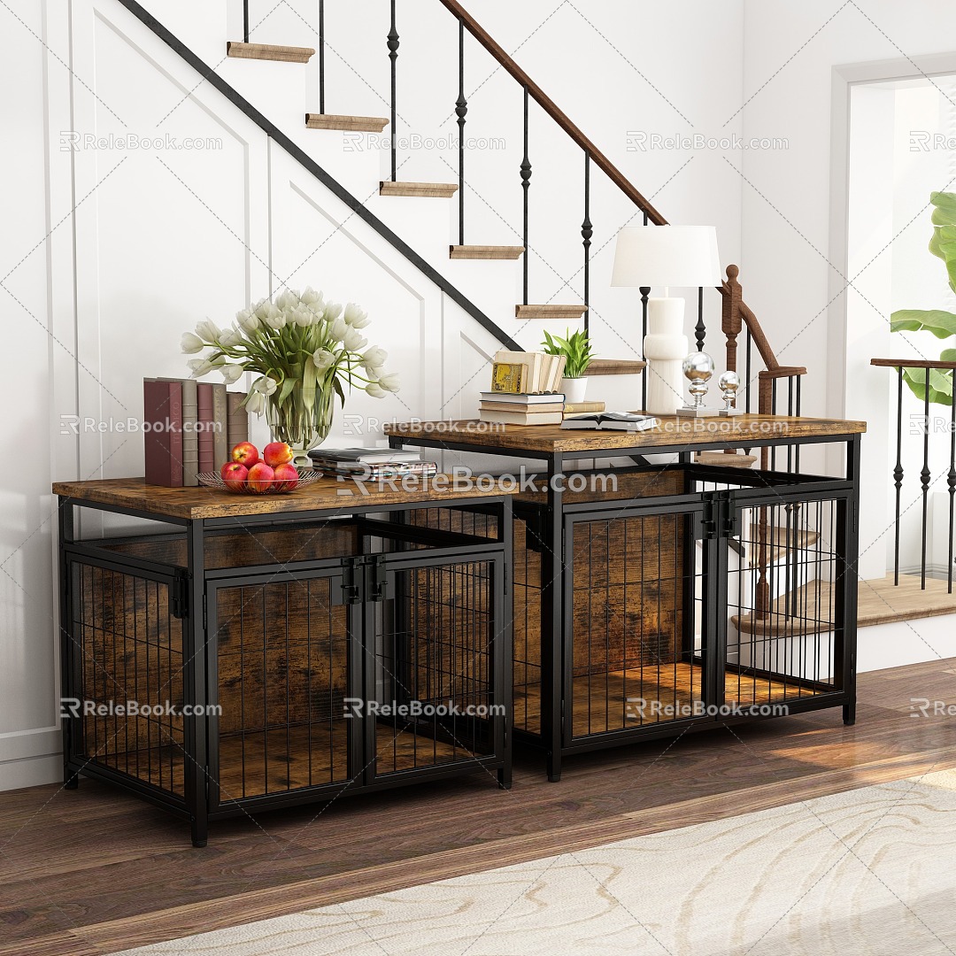 Pet cage porch cabinet 3d model