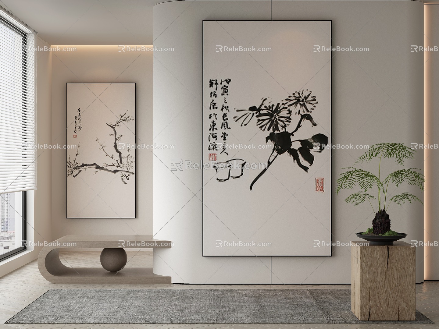 New Chinese Decorative Painting 3d model