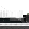 Contemporary Modern Building With Skylight Roof Glass Facade And Greenery