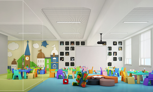 Modern Kindergarten Classroom 3d model