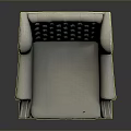 Gray Wingback Armchair With Tufted Backrest And Wooden Legs Classic Design