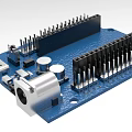 Industrial Circuit Board Equipment with USB Port Capacitors and Pins Electronic Components on Blue Board