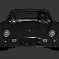Gray Retro Sports Car with Sleek Body Yellow Wheels and Round Headlights