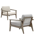 Comfortable Modern Leisure Chairs With Wooden Frame And Light Upholstered Seats