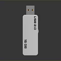 BEST White Portable USB Flash Drive For Computer Data Storage And Transfer 3d model
