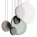 Modern Minimalist Pendant Light With Circular Multi Colored Discs In Interior Design 3d model