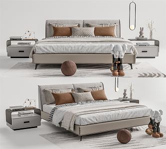 Modern Double Bed 3d model