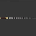 Ornate Decorative Sword With Red Hilt Golden Accents And Silver Blade