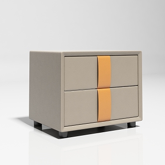 Modern Simple Light Luxury Soft Bedside Table 3d model