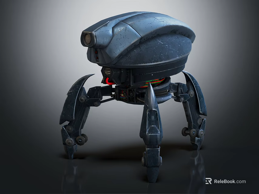 Robotic Character With Mechanical Creature Design And Multi Legged Metallic Structure 3d model