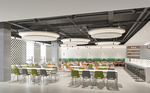 Staff cafeteria 3d model