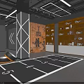 Modern Fitness Studio Interior With Wooden Flooring Gray Walls Ceiling Lights Mirrors And Fitness Balls