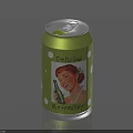 Refreshing Delicious Green Canned Drink Featuring Female Illustration On Label Design