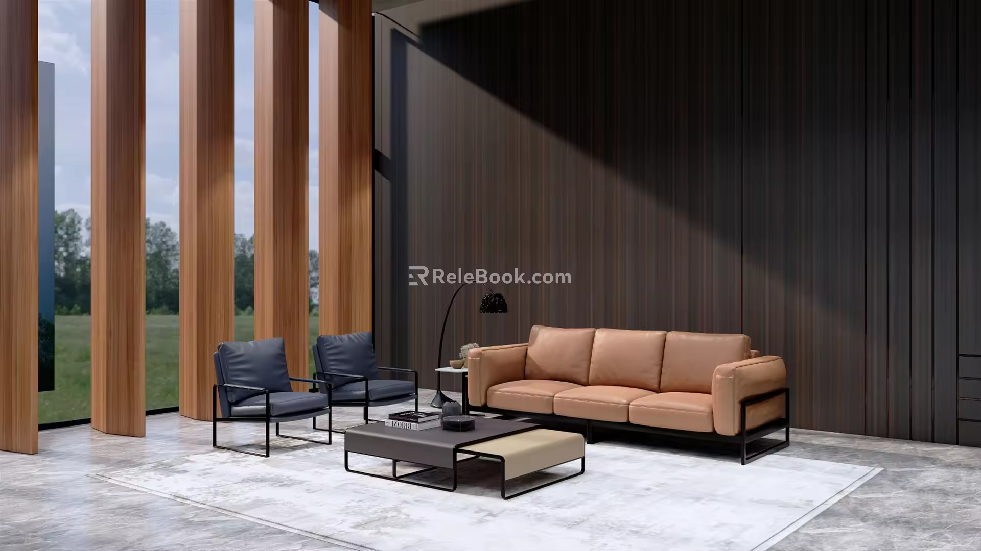 Nordic Sofa Coffee Table Combination 3d model