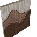 Artistic Woven Room Divider With Brown Beige Mountain Shape Tassel Design For Interior