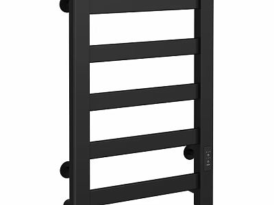 Stylish Black Bathroom Towel Rack Accessory With Horizontal Bars Design 3d model