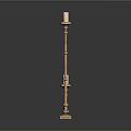 Elegant Golden Candle Holders With Tall And Short Designs On Black Background