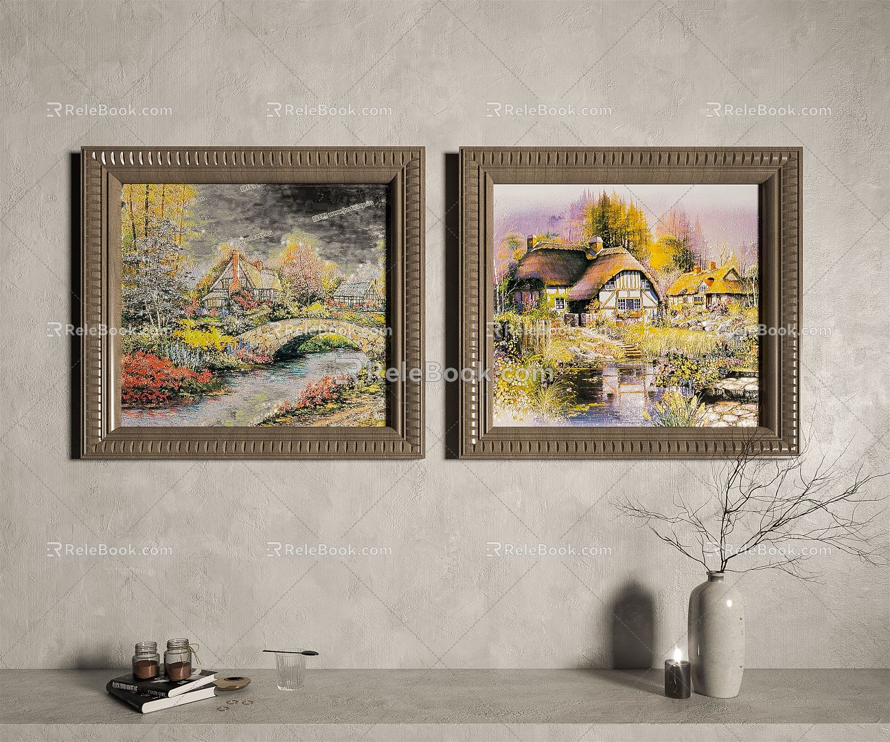 American Oil Painting Decorative Painting Van Gogh Oil Painting Scenery Oil Painting 3d model