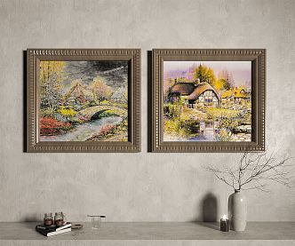 American Oil Painting Decorative Painting Van Gogh Oil Painting Scenery Oil Painting 3d model