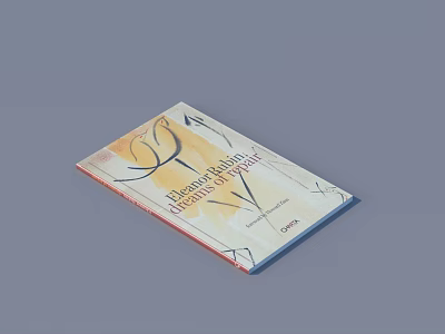 Fashion Design Magazine With Abstract Line Art Beige Yellow Cover And Blue Edge 3d model