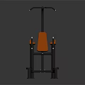 Orange Seat Black Frame Fitness Equipment With Adjustable Handles And Sturdy Base