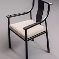 Stylish Modern Leisure Chair With Beige Fabric Seat And Black Metal Frame