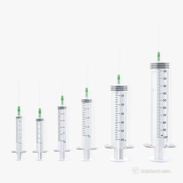 Medical Devices Syringes with Graduated Scales and Various Sizes for Clinical Use 3d model 