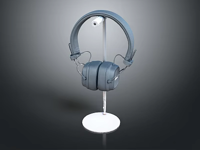High Performance Over Ear Computer Headphones With Wireless Connectivity And Display Stand 3d model