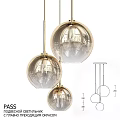 Modern Golden Spherical Glass Shade Pendant Chandeliers with Elegant Design for Interior Decor