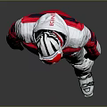Warm Red And White Ski Jacket With White Snow Pants Hat And Gloves 3d model