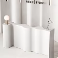 Minimalist Reception Table Chair Set with Vertical Pendant Lights and Dried Flowers