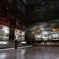 Shandong Energy Black Pottery Culture Exhibition Interior With Display Panels And Visitors