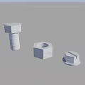 3D Rendered Hexagonal Bolt And Nut Mechanical Components For Machinery