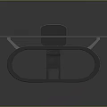 Modern Futuristic Desk With Curved Metal Frame LED Light And Matching Chair