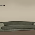 Poliform Green Curved Multi Person Sofa In Modern Living Space With Wooden Floor
