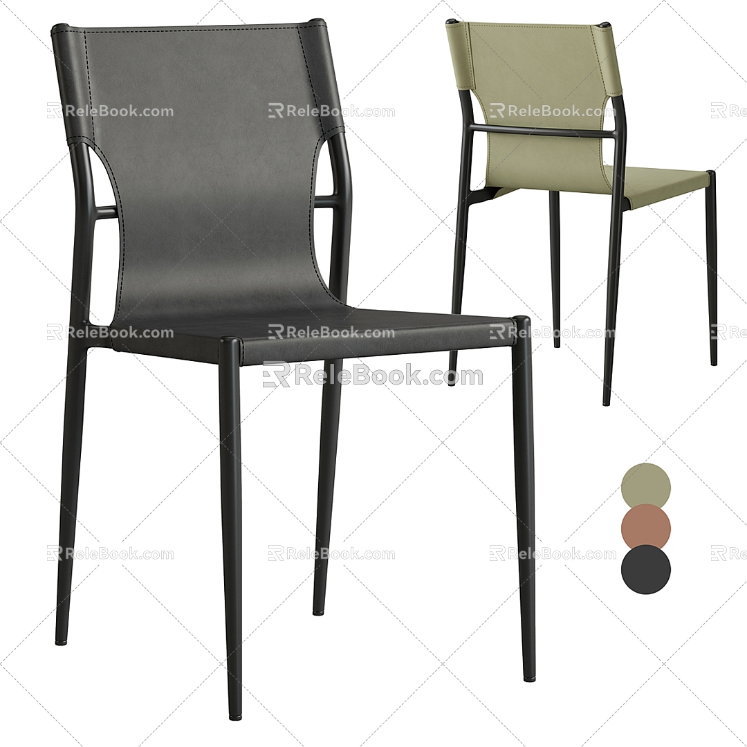 Stool Group Metallic Leather Dining Chair 3d model