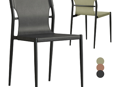 Stool Group Metallic Leather Dining Chair 3d model