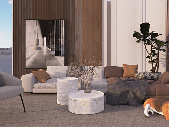 Modern Sofa Coffee Table Combination Sofa Combination 3d model