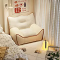 Cozy Cream Colored Single Sofa With Plush Cushion And Stylish Design In Living Room