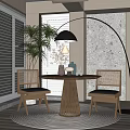 Modern Leisure Table and Chair Dining Table and Chair Combination Dining Table and Chair Seat Combination Coffee Table and Chair 3d model