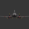 Classic Twin Engine Passenger Aircraft Model With Gray Exterior And Detailed Design