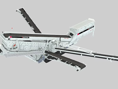 Mobile Crushing Screening Industrial Equipment With Conveyor Belts And Heavy Duty Structure 3d model
