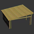 Minimalist Wooden Dining Table With Sleek Tabletop And Sturdy Frame Structure