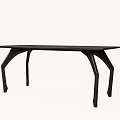 Sleek Modern Dining Table With Unique Curved Legs And Smooth Wooden Surface