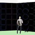 Modern abyss mirror abyss light background wall 3d model