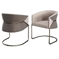 Modern Accent Chair with Leather Upholstery Light and Dark Gray Metal Frame Design