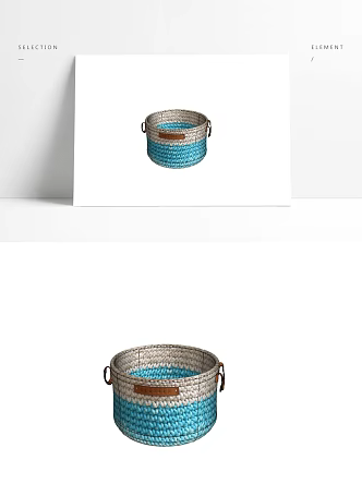 Modern Storage Basket Blue Light Dirty Clothes Frame 3d model