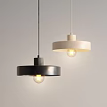 Two Modern Black and White Minimalist Pendant Lights for Interior Decoration