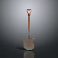 High Quality Hardware Tool Shovel With Orange Handle And Metal Blade