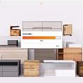 Different Wooden and Colored Bedside Tables with Drawers and Open Shelves for Modern Bedroom